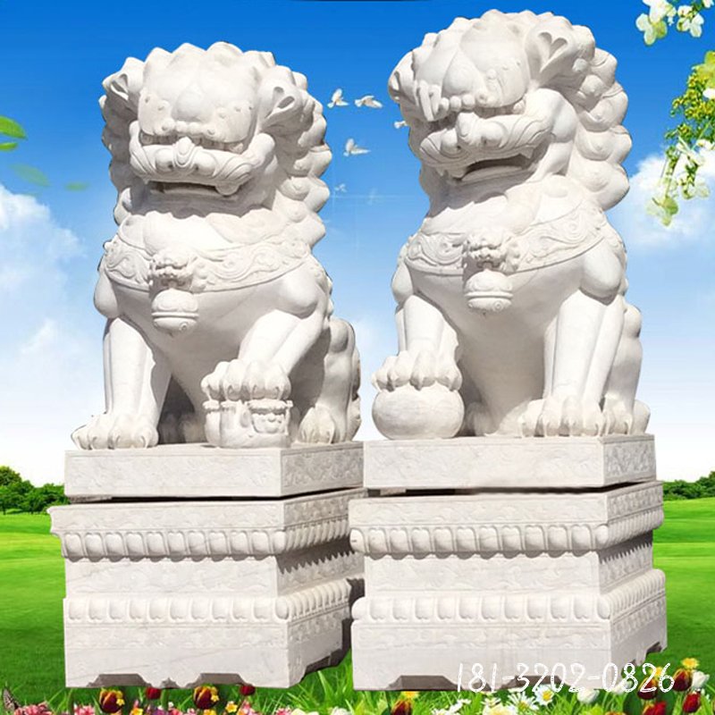 汉白玉狮子雕塑 (211)