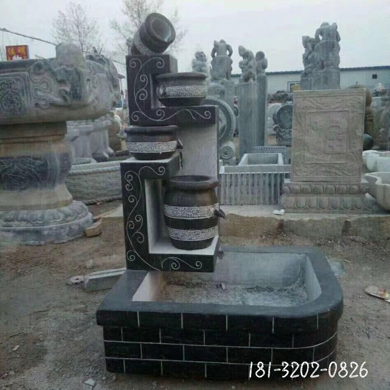 青石假山水池  石雕公园景观雕塑