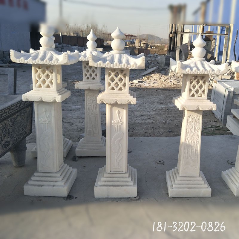汉白玉石灯雕塑