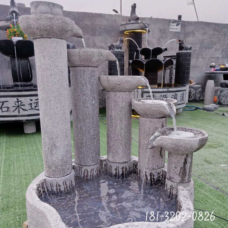 供应石雕流水 青石雕刻花盆鱼缸 循环流水石雕养鱼池鱼缸摆件119193