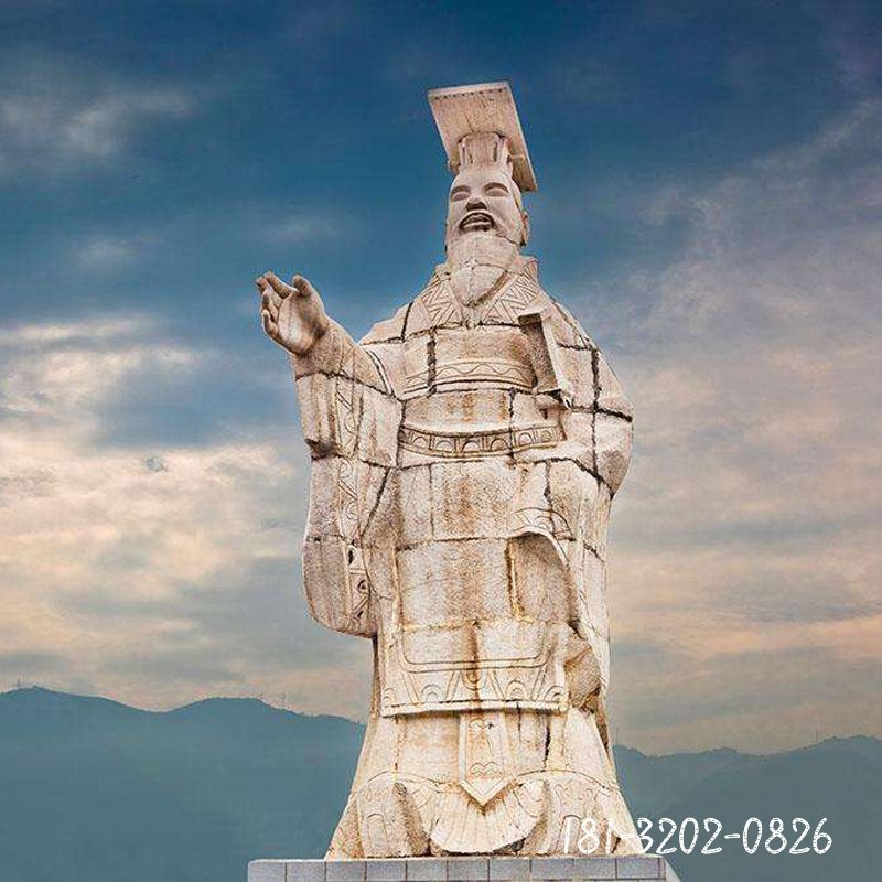秦始皇石雕，广场古代人物石雕