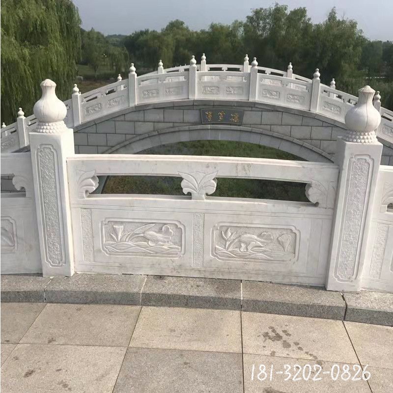 加工定制花岗岩石栏杆 校园升旗围栏 户外阳台河道护栏景观摆件53657