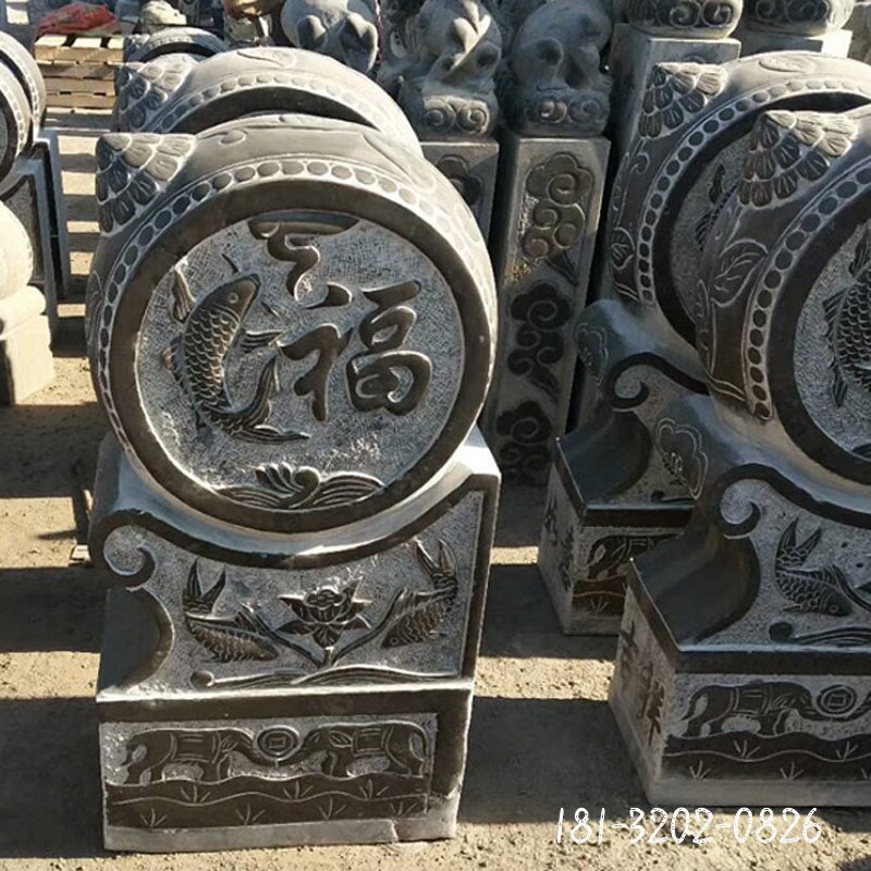 仿古吉祥如意抱鼓  石雕门口雕塑 (4)