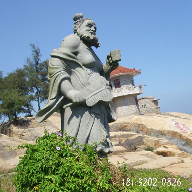 汉钟离石雕，石雕八仙雕塑