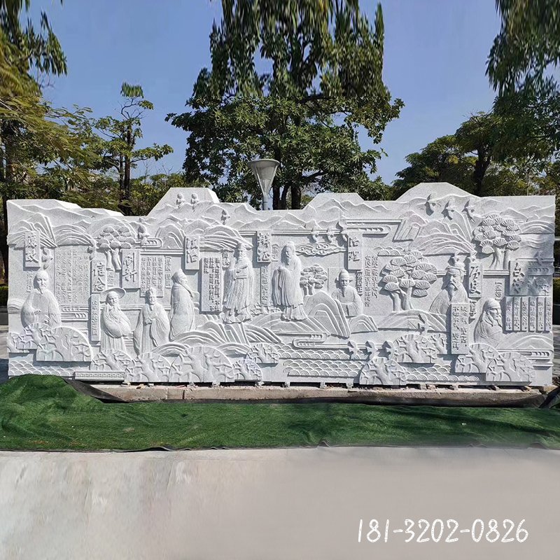 园林古代法治人物石浮雕