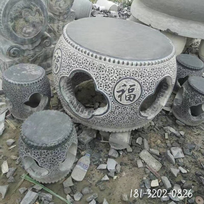 大理石桌椅  石雕公园景观雕塑 (2)