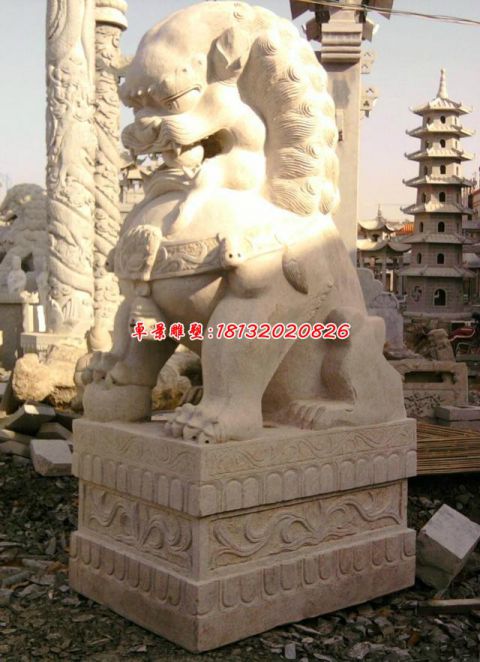 园林看门狮子石雕