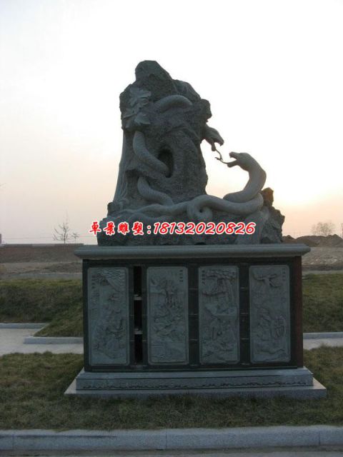 石雕公园生肖蛇