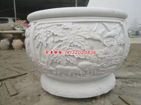 石浮雕创意景观花盆
