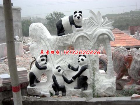 石雕公园动物熊猫