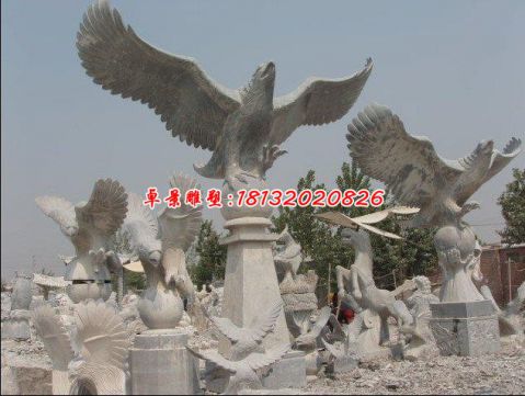 公园动物老鹰石雕