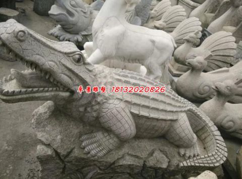 鳄鱼石雕动物