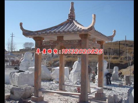 晚霞红景观雕塑凉亭