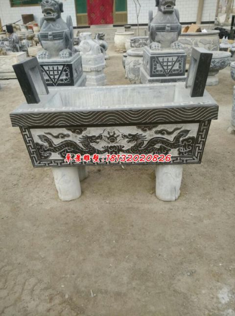 方形香炉寺庙石雕 