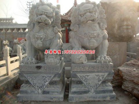 仿古石雕看门狮子