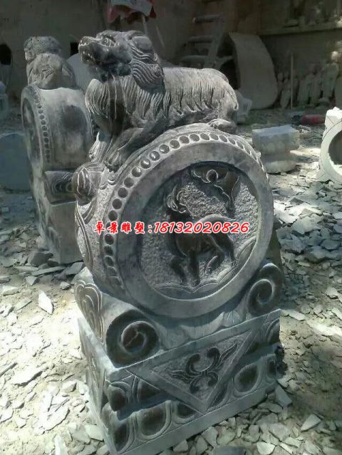 石雕貔貅镇宅门墩