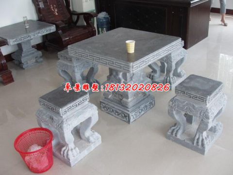 室内景观石桌凳