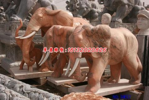 公园大象石雕