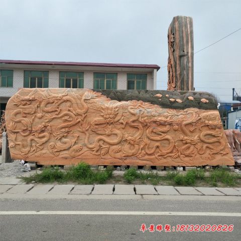企业门口龙浮雕景观石