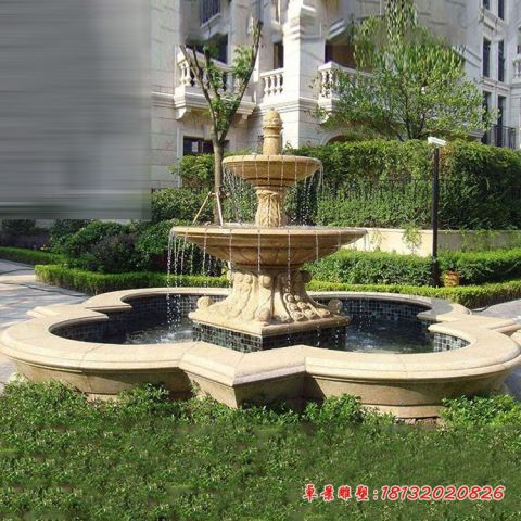 双层喷泉小区石雕