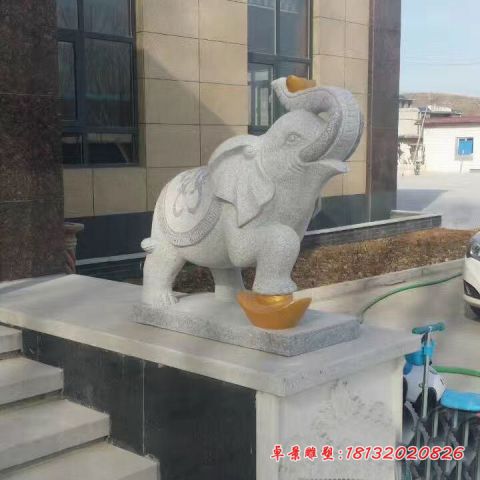 门口招财石雕象