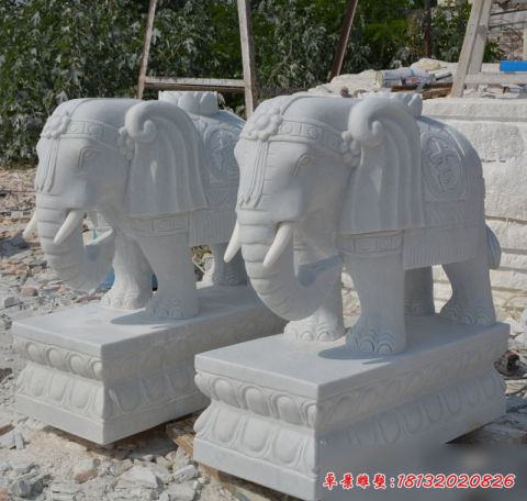 汉白玉吉象如意大象