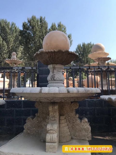 公园大理石双层风水球石雕