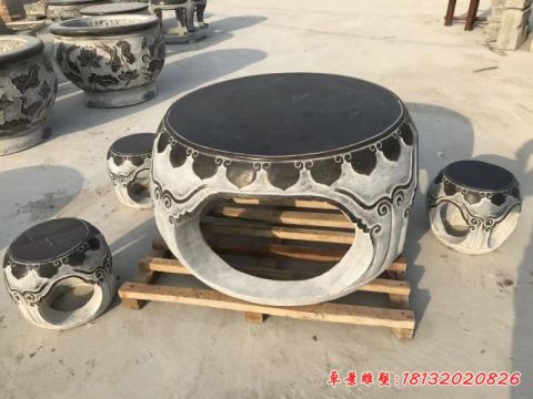 宗教庙宇仿古石桌凳