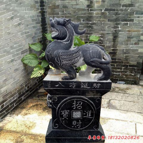 青石仿古招财进宝貔貅石雕