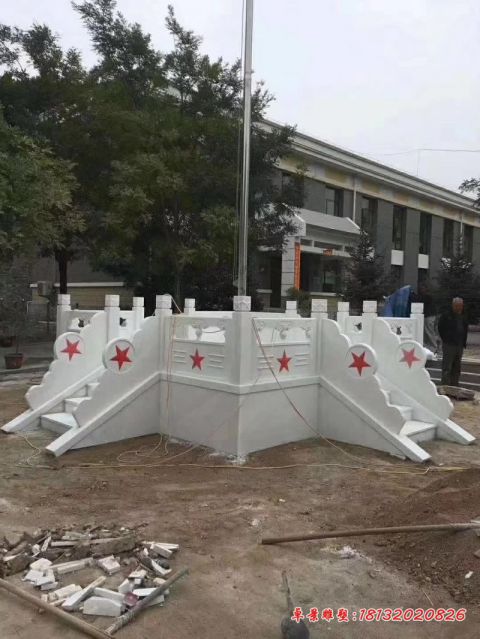 政府汉白玉升旗台石雕