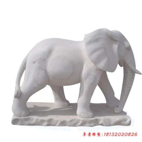 企业门口动物大象石雕