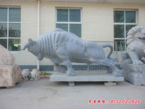 广场大理石开荒牛石雕