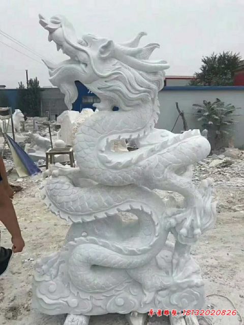 景区古代神兽石雕龙