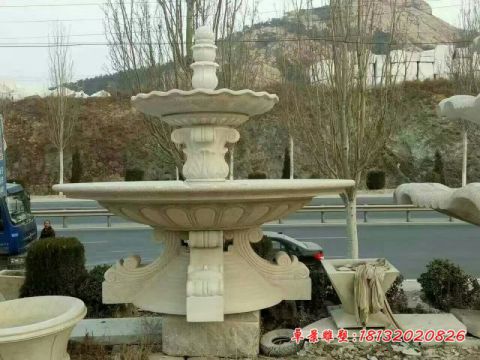 广场大理石双层喷泉石雕
