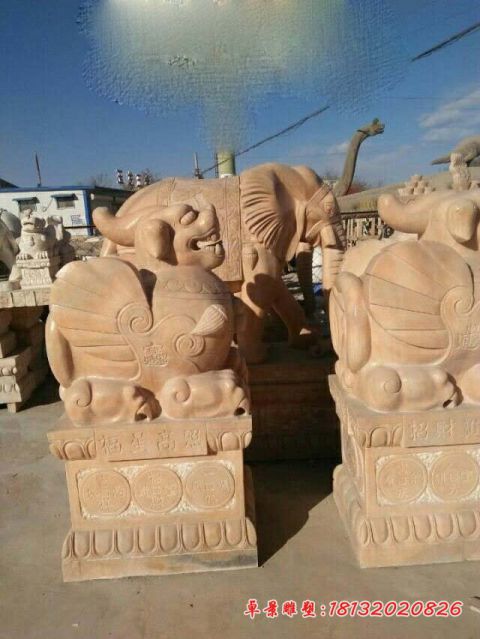 晚霞红福星高照石雕貔貅