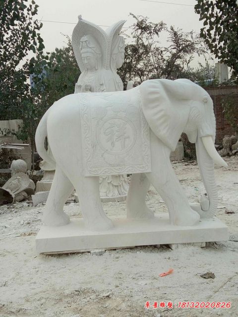 公司门口汉白玉大象石雕