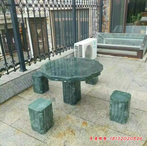公园仿木石雕桌凳