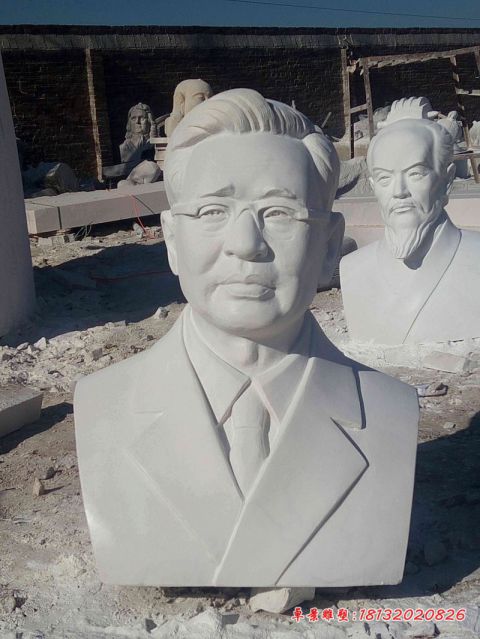 汉白玉校园名人华罗庚头像石雕