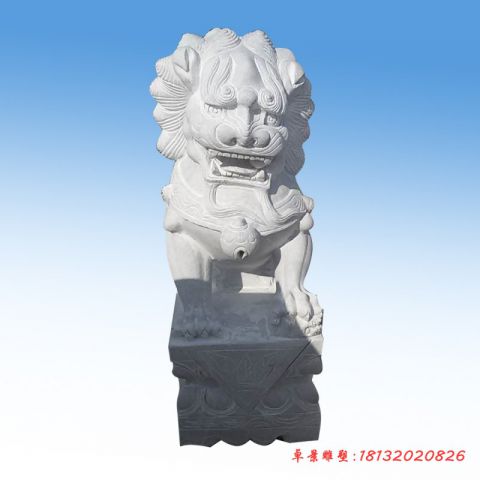 门口踩球北京狮石雕