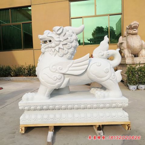 工厂门口汉白玉貔貅石雕