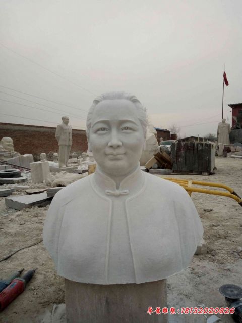 近代名人宋庆龄头像石雕