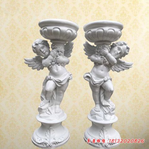 小区小天使花盆石雕