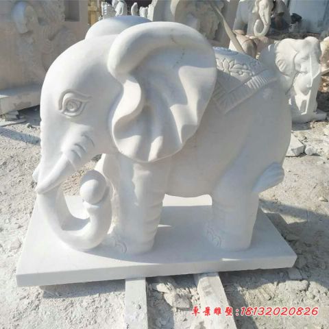公园动物汉白玉大象石雕