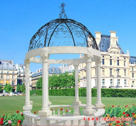 公园汉白玉欧式凉亭石雕