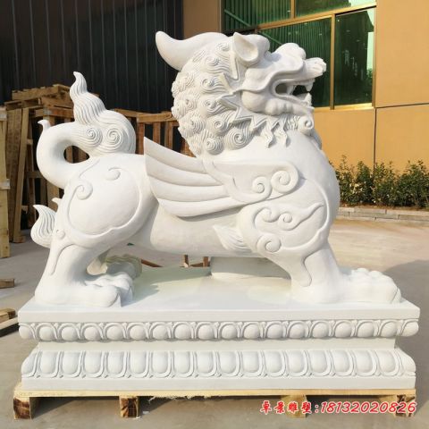 汉白玉酒店门口貔貅石雕