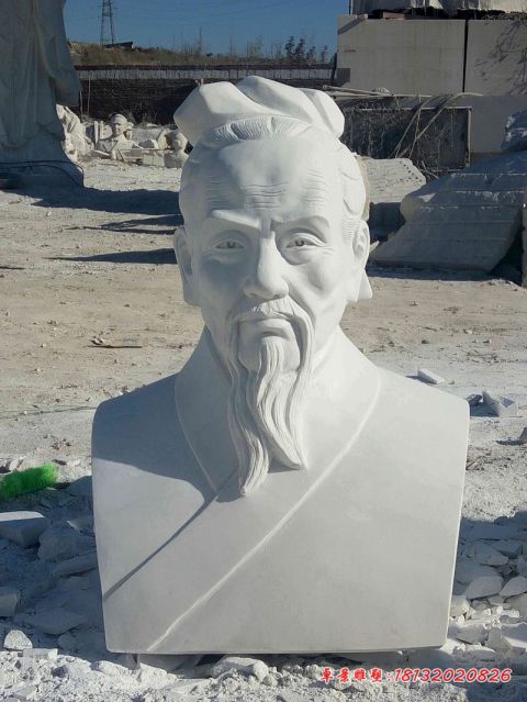 校园古代名人祖冲之头像石雕