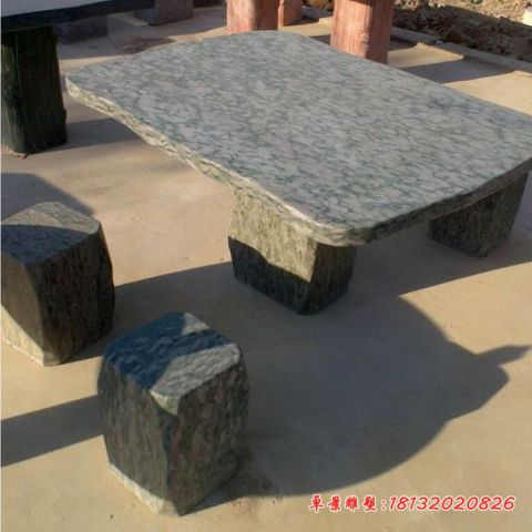 公园方形桌凳石雕