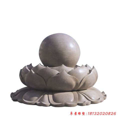 公园大理石莲花风水球石雕