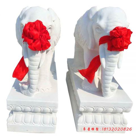 汉白玉镇宅大象石雕