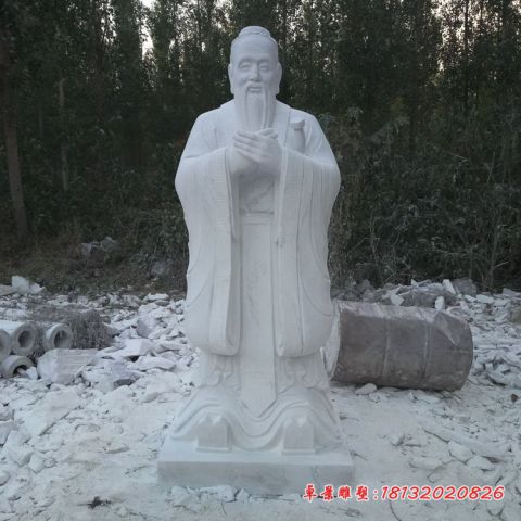石雕校园大理石孔子雕塑